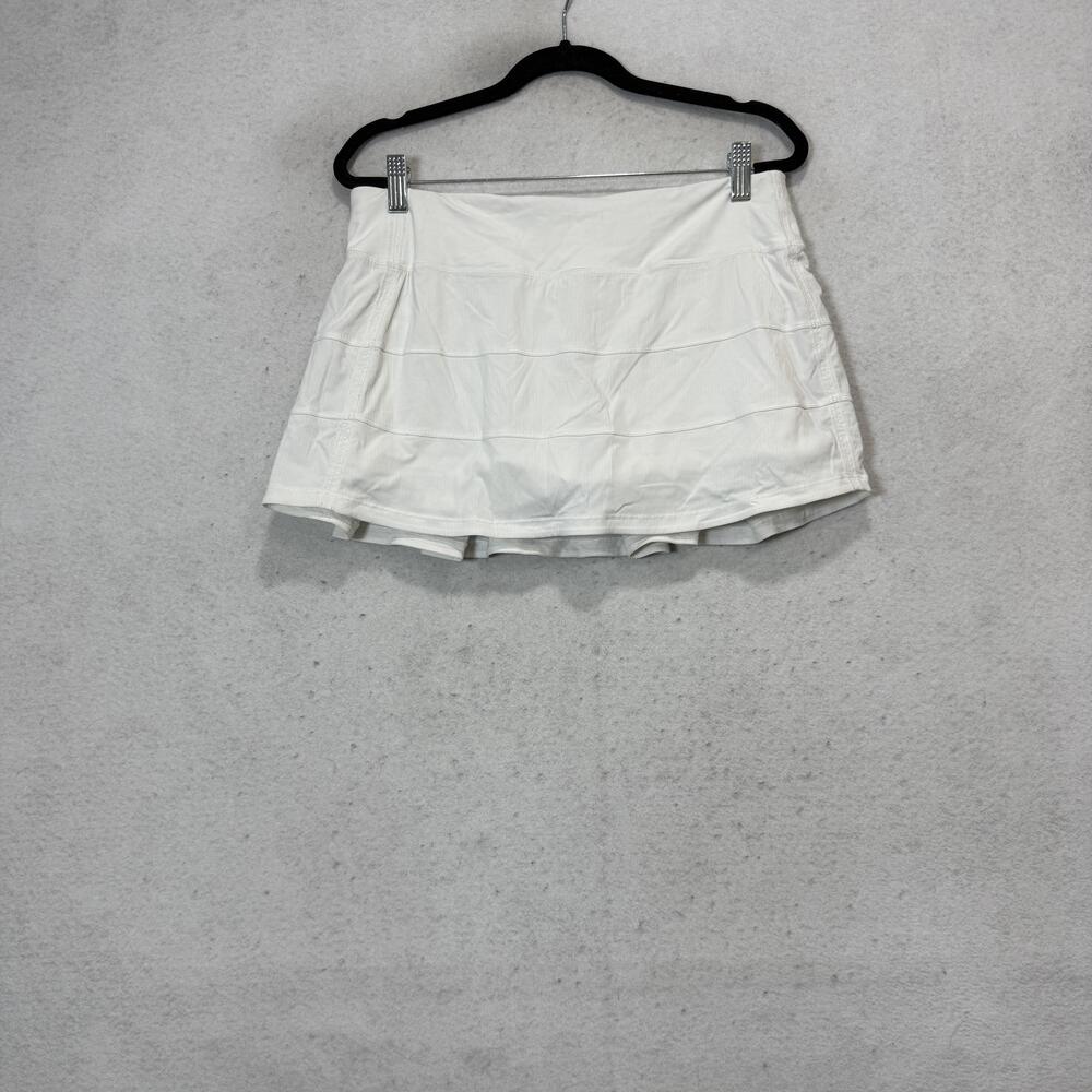 Lululemon Skort Womens 8 White Ruffle Layered Athletic Built In Shorts Running